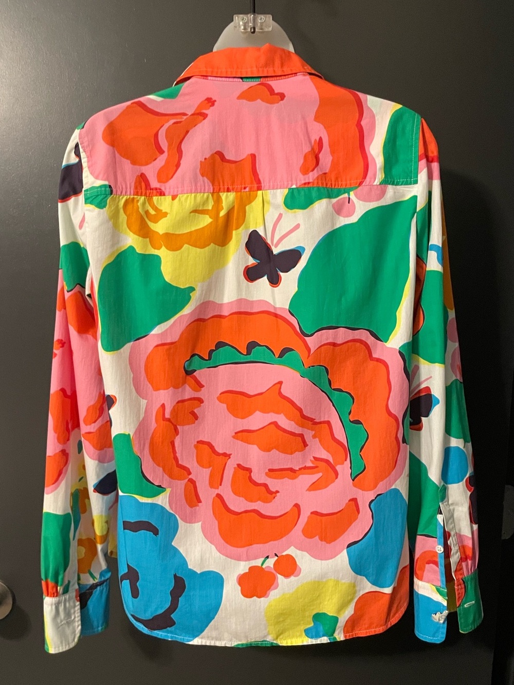 J.Crew Re-Imagined Floral Popover Shirt Size 6 100% Cotton Art Print Top - Picture 4 of 8